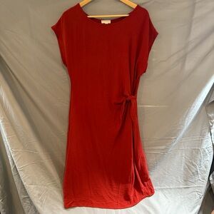 See You Monday LA CA Red Knotted Midi Dress Never Worn